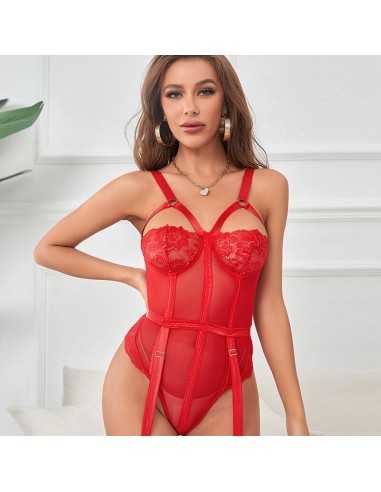 Subblime Teddy Com Ala Liga Detalhe Peito Vermelho S/M | MySexyShop (PT)