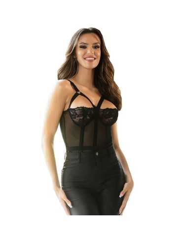 Subblime Teddy Mit Strumpfband-Detail Brust Schwarz L/Xl - MySexyShop.eu