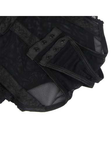 Subblime Teddy Con Liguero Detalle Tiras Pecho Negro S/M - MySexyShop (ES)