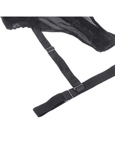 Subblime Teddy Con Liguero Detalle Tiras Pecho Negro S/M - MySexyShop (ES)