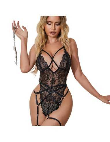 Subblime Costume Polizia Corpo In Pizzo Nero L/Xl