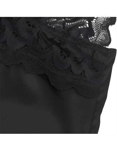 Subblime Babydoll Mit Blumenprint Auf Der Brust Schwarz S/M - MySexyShop.eu