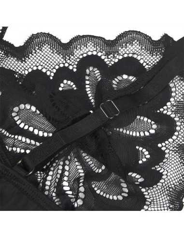 Subblime Babydoll Com Peito Estampado Floral Preto S/M | MySexyShop (PT)