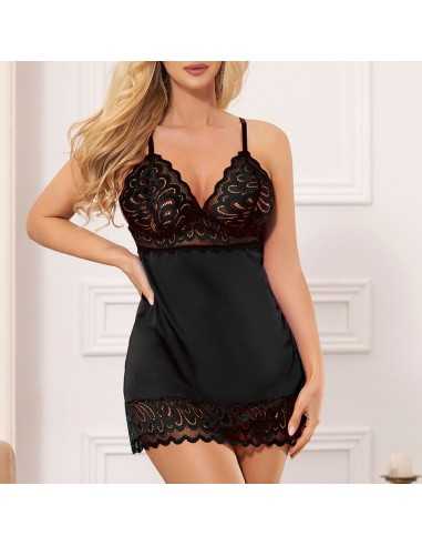 Subblime Babydoll Con Petto Stampa Floreale Nero S/M