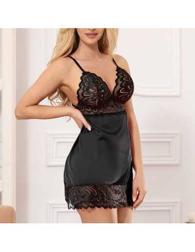 Subblime Babydoll Com Peito Estampado Floral Preto S/M | MySexyShop (PT)