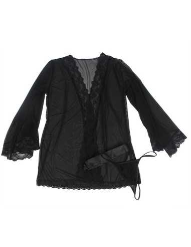 Subblime Robe Em Tecido Transparente Com Detalhe De Renda Preto L/Xl | MySexyShop (PT)