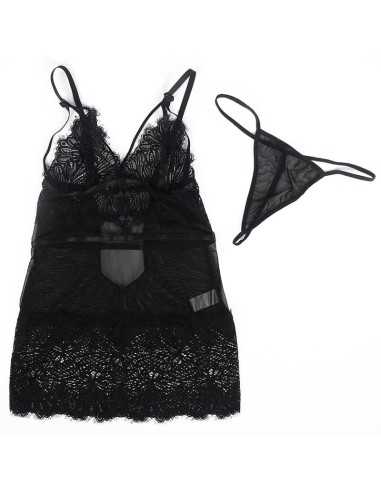 Subblime Babydoll Mit Verstellbaren Spitzentrgern Schwarz L/Xl - MySexyShop.eu