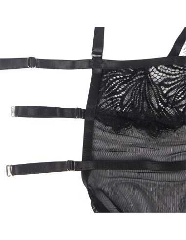 Subblime Babydoll Mit Verstellbaren Spitzentrgern Schwarz S/M - MySexyShop.eu