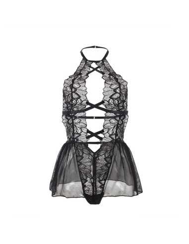 Subblime Teddy Cuello Halter Espalda Descubierta Encaje Negro S/M - MySexyShop (ES)