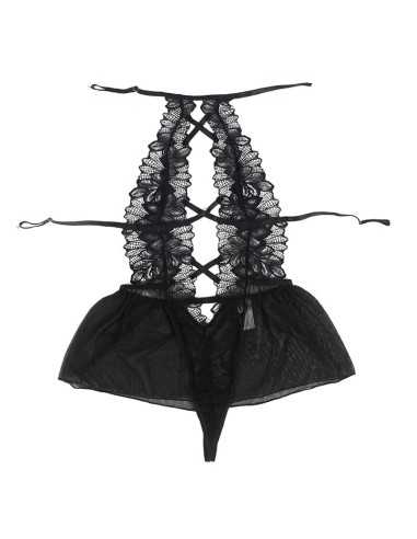 Subblime Teddy-Halter-Neck-Bare-Back-Spitze Schwarz S/M - MySexyShop.eu