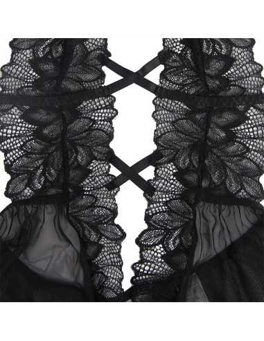 Subblime Teddy Cuello Halter Espalda Descubierta Encaje Negro S/M - MySexyShop (ES)