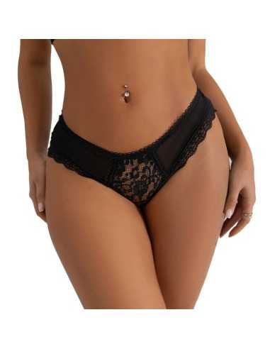 Subblime Floral Lace Panty With Straps Detail Black L/Xl