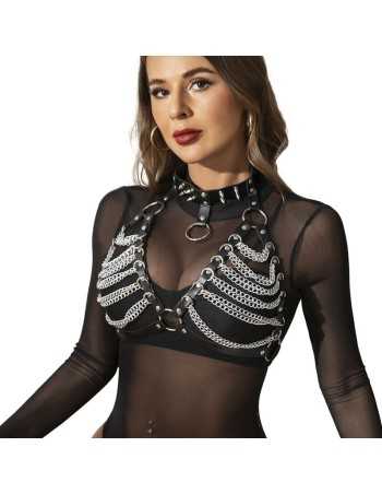 Subblime Harness Bra And Necklace With Chains One Size