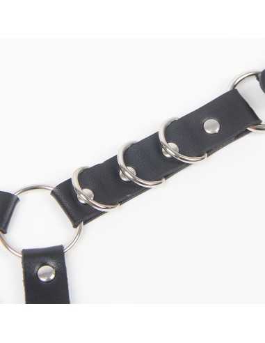 Subblime Belt And Garter Harness With Rings And Chaindetail One Size