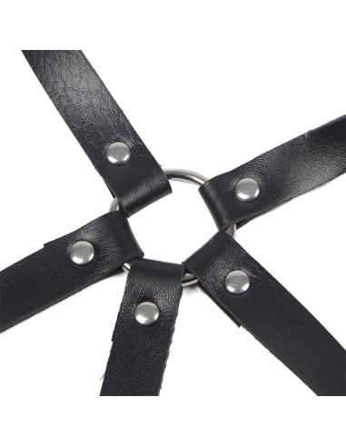 Subblime Lederring Brustharness Schwarz Eine Grösse - MySexyShop.eu