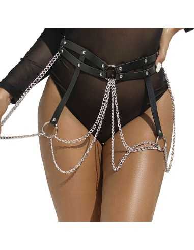 Subblime Leather Ring Chainbelt Black One Size