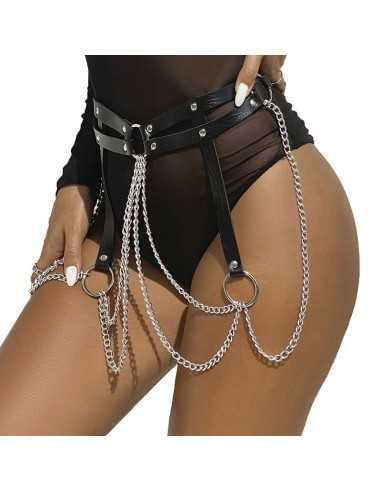 Subblime Lederringkettengürtel Schwarz Einheitsgrösse - MySexyShop.eu