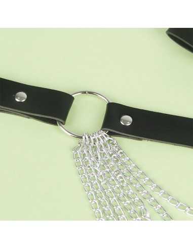 Subblime Cintura Con Catena In Pelle Nera Taglia Unica