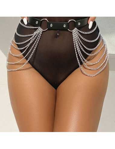 Subblime Lederkettengürtel Schwarz Einheitsgrösse - MySexyShop.eu