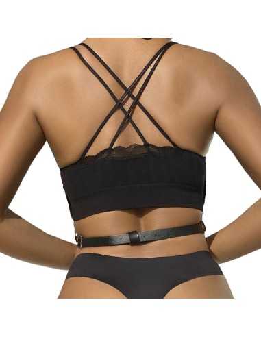Subblime Brustharness Lederketten Schwarz Einheitsgrösse - MySexyShop.eu