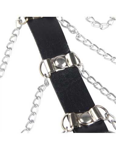 Subblime Brustharness Lederketten Schwarz Einheitsgrösse - MySexyShop.eu