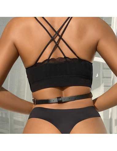 Subblime Chest Harness Leather Chains Black One Size