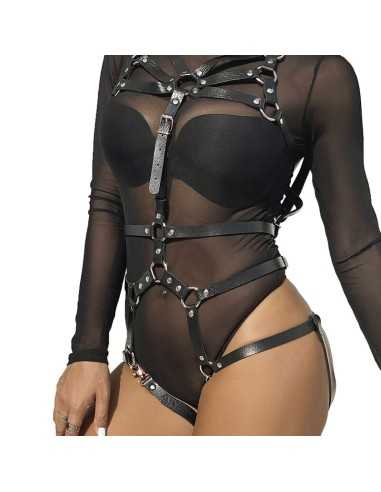 Subblime - Harnais Corps Sangles Ajustables Cuir Noir Taille