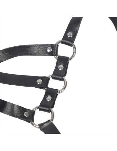 Subblime Body Harness Adjustable Straps Leather Black One Size