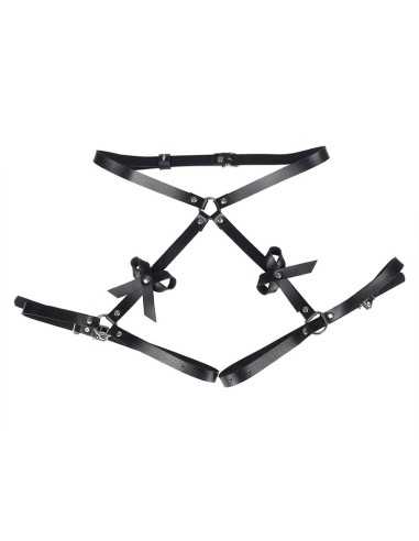 Subblime Leder Taille Und Bein Harness Schwarz Eine Grösse - MySexyShop.eu