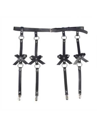 Subblime Lederketten-Beinharness Schwarz Eine Grösse - MySexyShop.eu