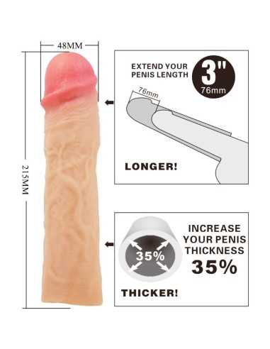 Pretty Love Derek Penis Sleeve With 7.6 Cm Extension Flesh