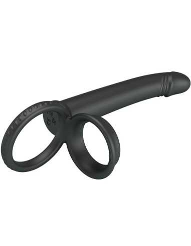 Pretty Love Dillion Double Penetration Double Cock Ring Black