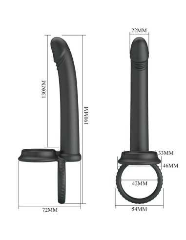 Pretty Love Dillion Double Penetration Double Cock Ring Black