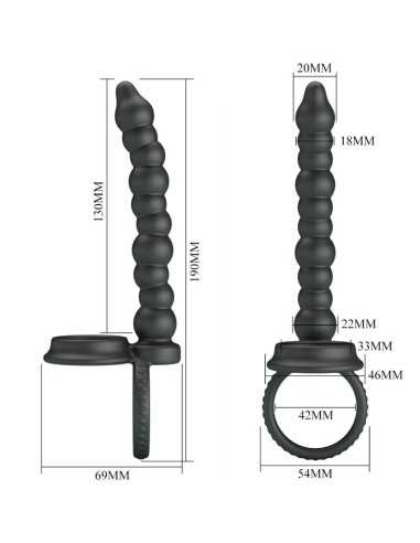 Pretty Love Dillion Double Penetration Cock Ring Black