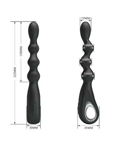 Pretty Love Federer Anal Vibrator 12 Vibrations Black