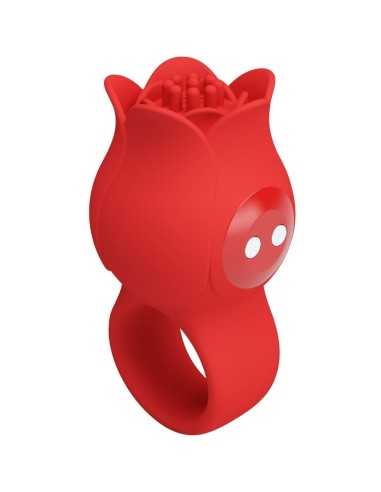 Pretty Love Jae Rose Shaped Finger Vibrator 10 Vibrations Red