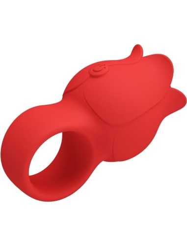 Pretty Love Jae Rose Shaped Finger Vibrator 10 Vibrations Red