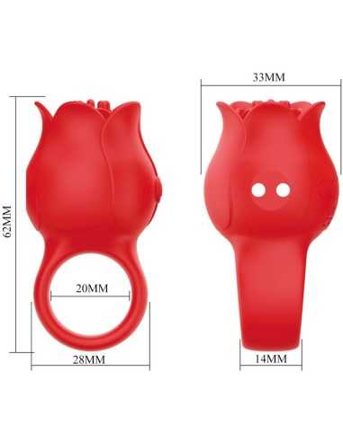 Pretty Love Jae Rose Shaped Finger Vibrator 10 Vibrations Red