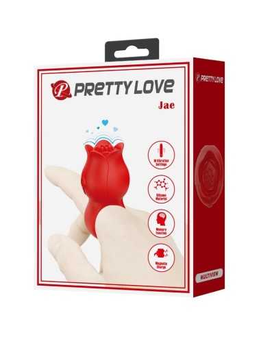 Pretty Love Jae Rose Shaped Finger Vibrator 10 Vibrations Red
