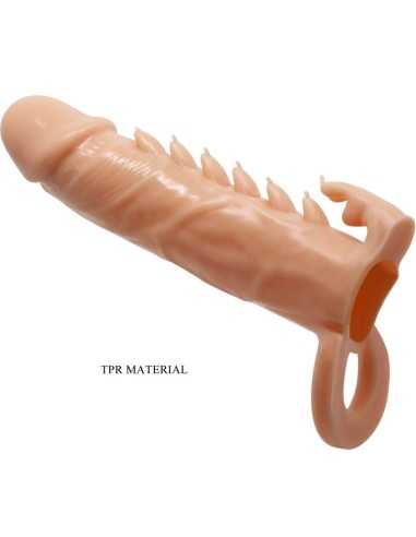 Pretty Love Emmit Penis Sleeve + Clitoris Stimulator Flesh