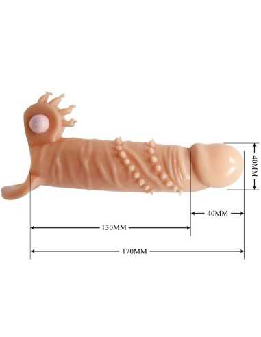 Pretty Love Connor Penis Sleeve + Clitoris Stimulator Flesh