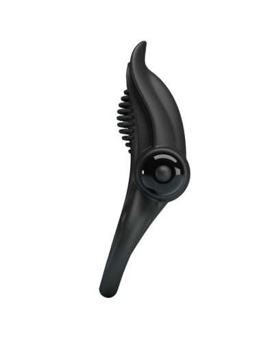 Pretty Love Double Vibrating Ring + Clitoris Stimulator 10 Vibrations Black