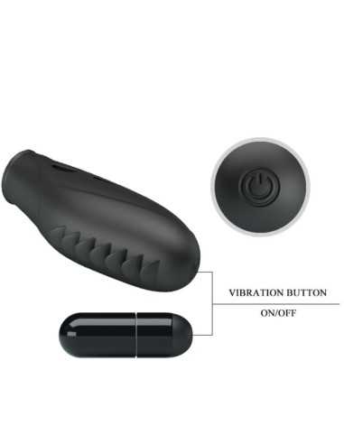 Pretty Love Gilo Silicone Finger Vibrator Black