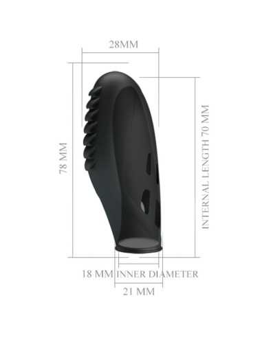 Pretty Love Gilo Silicone Finger Vibrator Black