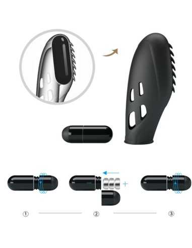 Pretty Love Gilo Silicone Finger Vibrator Black