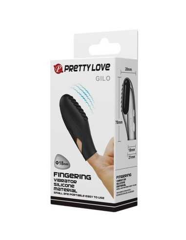 Pretty Love Gilo Silicone Finger Vibrator Black