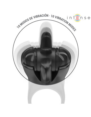 Intense Mabel Vibrating Ring 10 Vibrations With Clitoris Stimulator Black Intense Mabel Vibrating Ring 10 Vibrations With Clitoris Stimulator Black