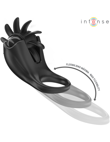 Intense Mabel Vibrating Ring 10 Vibrations With Clitoris Stimulator Black Intense Mabel Vibrating Ring 10 Vibrations With Clitoris Stimulator Black