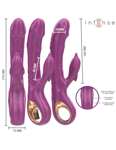 Intense Halle Multifunction Vibrator With Dolphin Stimulating Tongue Purple