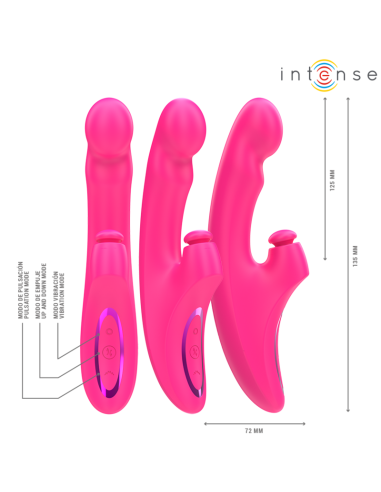 Intense Emi Vibrator 13.5 Cm Multifunction 3 In 1 10 Vibrations Pink